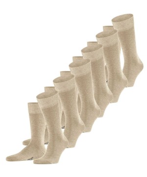 Beige Falke Happy 6-Pack Socks Men Socks | 593-LQRGZI