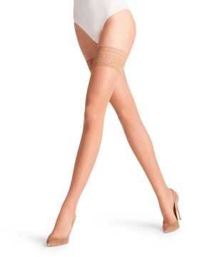 Beige Falke Seidenglatt 15 DEN Stay-ups Women Thigh Highs | 548-YEDKVH