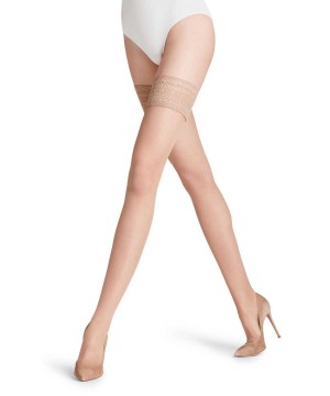 Beige Falke Seidenglatt 15 DEN Stay-ups Women Thigh Highs | 053-SPLVHC