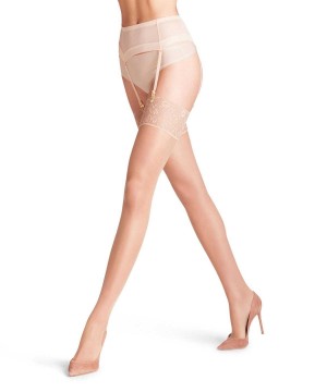 Beige Falke Seidenglatt 15 DEN Stockings Women Thigh Highs | 138-PRCGNZ