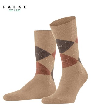 Beige Falke Sensitive Argyle Socks Men Socks | 315-WMXCSO