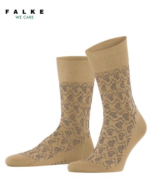 Beige Falke Sensitive Indian Tie Pattern Socks Men Socks | 721-OQTKRV