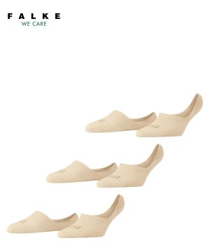 Beige Falke Step 3-Pack Invisibles Women No Show Socks | 864-HWBYMN