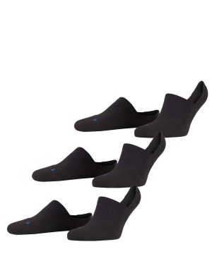 Black Falke Cool Kick 3-Pack Invisibles Women No Show Socks | 938-HLUBOJ