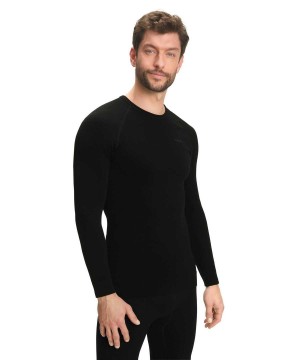 Black Falke Long sleeve shirt Maximum Warm Men Long Sleeve T-Shirts | 819-ZNPMSH