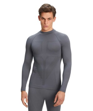 Black Falke Long sleeve shirt Warm Men Long Sleeve T-Shirts | 437-ZJIQAP