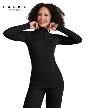 Black Falke Long sleeve shirt Wool-Tech Women Long Sleeve Shirts | 410-SNUGKR