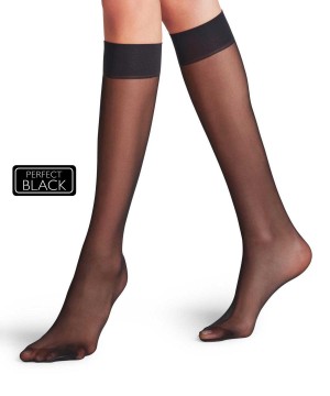 Black Falke Matt Deluxe 20 DEN Knee-high Socks Women Socks | 854-PSBCLK
