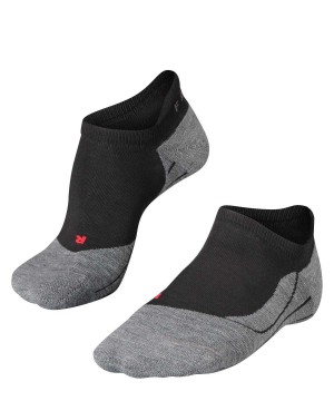Black Falke RU4 Endurance Invisible Running Invisibles Men No Show Socks | 042-BIKJLV