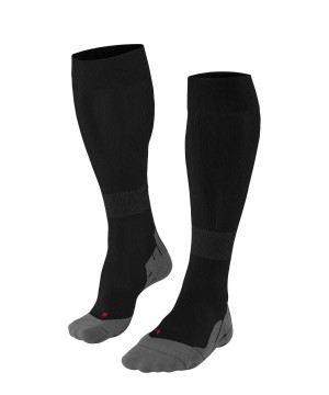 Black Falke RU Compression Energy Running Knee-high Socks Women Sports Socks | 629-LIQCNE