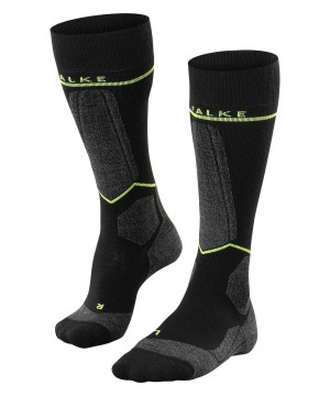 Black Falke SK Compression Wool Skiing Knee-high Socks Men Socks | 318-PVZWLS