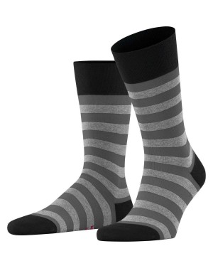 Black Falke Sensitive Mapped Line Socks Men Socks | 841-MBGOEF