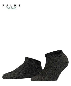 Black Falke Shiny Sneaker socks Women Socks | 928-XQDMGC
