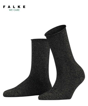 Black Falke Shiny Socks Women Socks | 243-TNPLKG