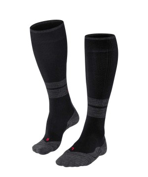 Black Falke TK Compression Energy Trekking Knee-high Socks Women Sports Socks | 718-ZYHOMI