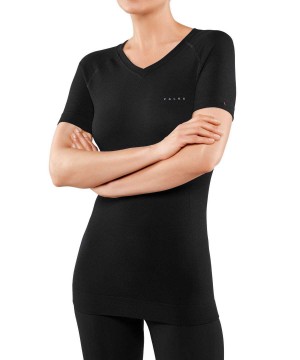 Black Falke T-Shirt Wool-Tech Light Women Short Sleeve Shirts | 523-EGJLCM