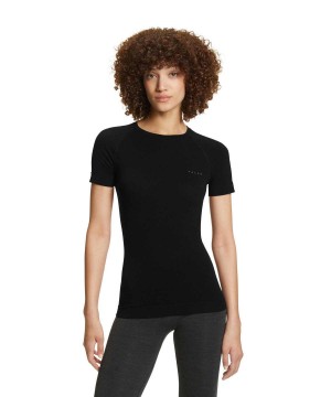 Black Falke T-Shirt Wool-Tech Light Women Short Sleeve Shirts | 063-BRGEPA