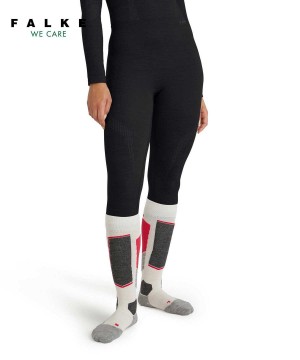 Black Falke Tights Wool-Tech Women Tights | 736-ZVHIRU