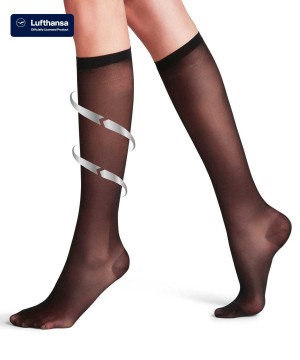 Black Falke Vitalize 20 DEN Knee-high Socks Women Socks | 402-LMOVFQ