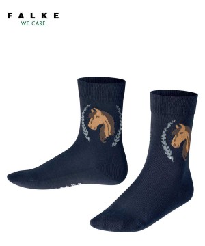 Blue Falke Horse Socks Kids' Socks | 075-KZFUVM