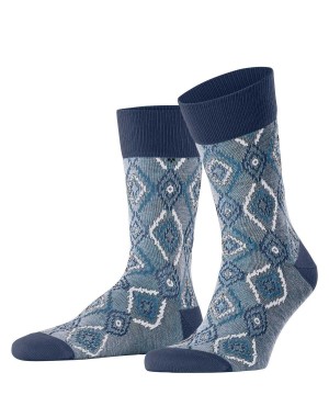 Blue Falke Ikat Spell Socks Men Socks | 963-JKDXOG