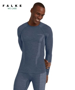 Blue Falke Long sleeve shirt Wool-Tech Men Long Sleeve T-Shirts | 178-VHRQML
