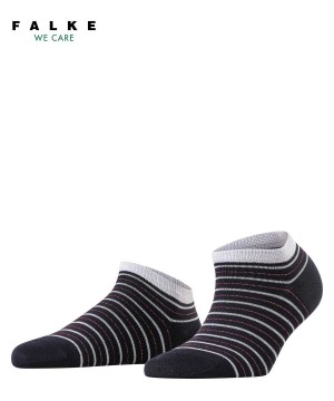Blue Falke Stripe Shimmer Sneaker Socks Women Socks | 143-HIXUGF