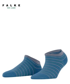 Blue Falke Stripe Shimmer Sneaker Socks Women Socks | 523-FISBPJ