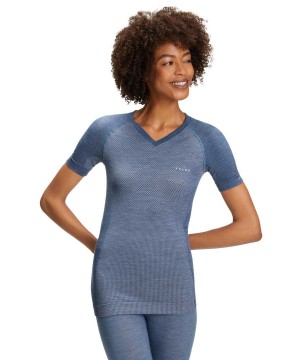 Blue Falke T-Shirt Wool-Tech Light Women Short Sleeve Shirts | 481-SGLQJP