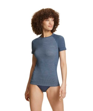 Blue Falke T-Shirt Wool-Tech Light Women Short Sleeve Shirts | 895-BKSGIM