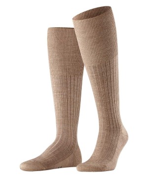 Brown Falke Bristol Pure Knee-high Socks Men Socks | 276-WGZKFH