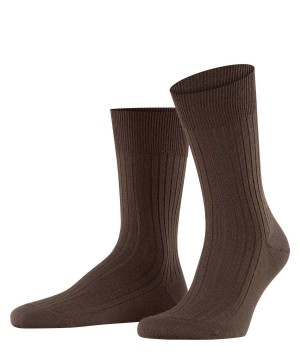 Brown Falke Bristol Pure Socks Men Socks | 587-JYTUZH