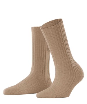 Brown Falke Cosy Wool Boot Socks Women Socks | 793-RBNCVQ