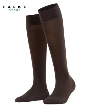 Brown Falke Cotton Touch Knee-high Socks Women Socks | 405-AULTKO