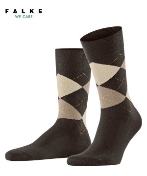 Brown Falke Sensitive Argyle Socks Men Socks | 673-AVSIPJ