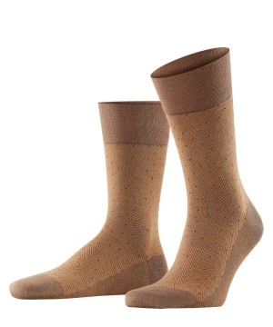 Brown Falke Sensitive Herringbone Socks Men Socks | 304-PYWSTR