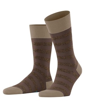 Brown Falke Sensitive Mapped Line Socks Men Socks | 392-AKWTIF