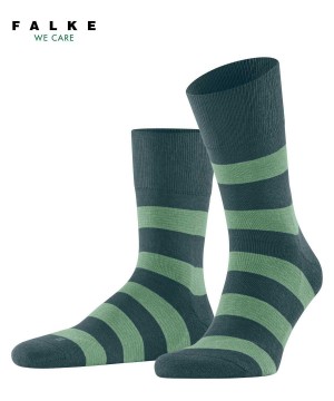 Green Falke Block Stripe Socks Men Socks | 301-BWLTKF