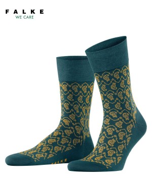 Green Falke Sensitive Indian Tie Pattern Socks Men Socks | 420-DQOTPJ