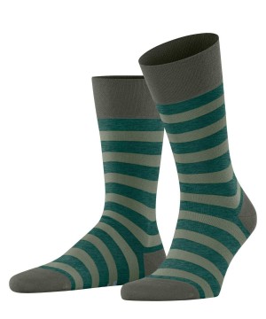 Green Falke Sensitive Mapped Line Socks Men Socks | 740-MLUVWA