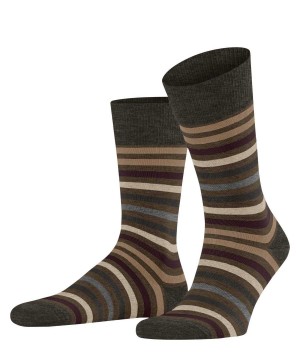 Green Falke Tinted Stripe Socks Men Socks | 583-MTVRYU
