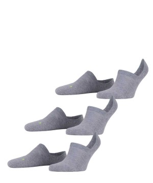 Grey Falke Cool Kick 3-Pack Invisibles Women No Show Socks | 107-TFGXSU