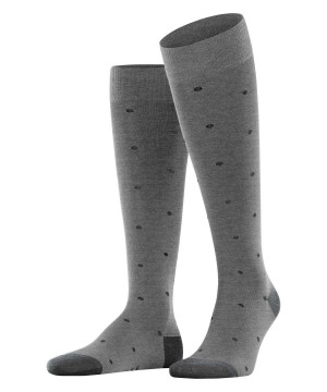Grey Falke Dot Knee-high Socks Men Socks | 126-VCTKLQ