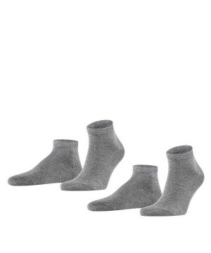 Grey Falke Happy 2-Pack Sneaker socks Men Socks | 591-KRVDCI