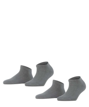 Grey Falke Happy 2-Pack Sneaker socks Women Socks | 703-LOVUQH