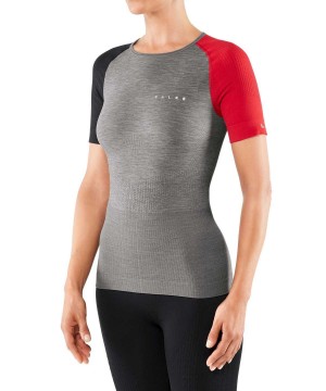 Grey Falke Impulse Running T-Shirt Round-neck Women Short Sleeve Shirts | 569-OVEYBP