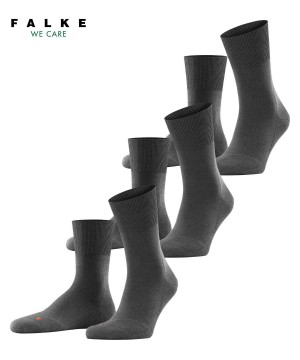 Grey Falke Run 3-Pack Socks Men Socks | 089-HZIVJK