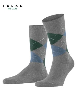 Grey Falke Sensitive Argyle Socks Men Socks | 836-ANXWUQ