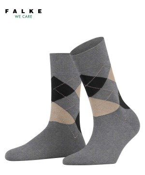 Grey Falke Sensitive Argyle Socks Women Socks | 045-ONHSVQ