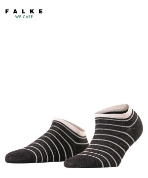 Grey Falke Stripe Shimmer Sneaker Socks Women Socks | 754-UHMXWK